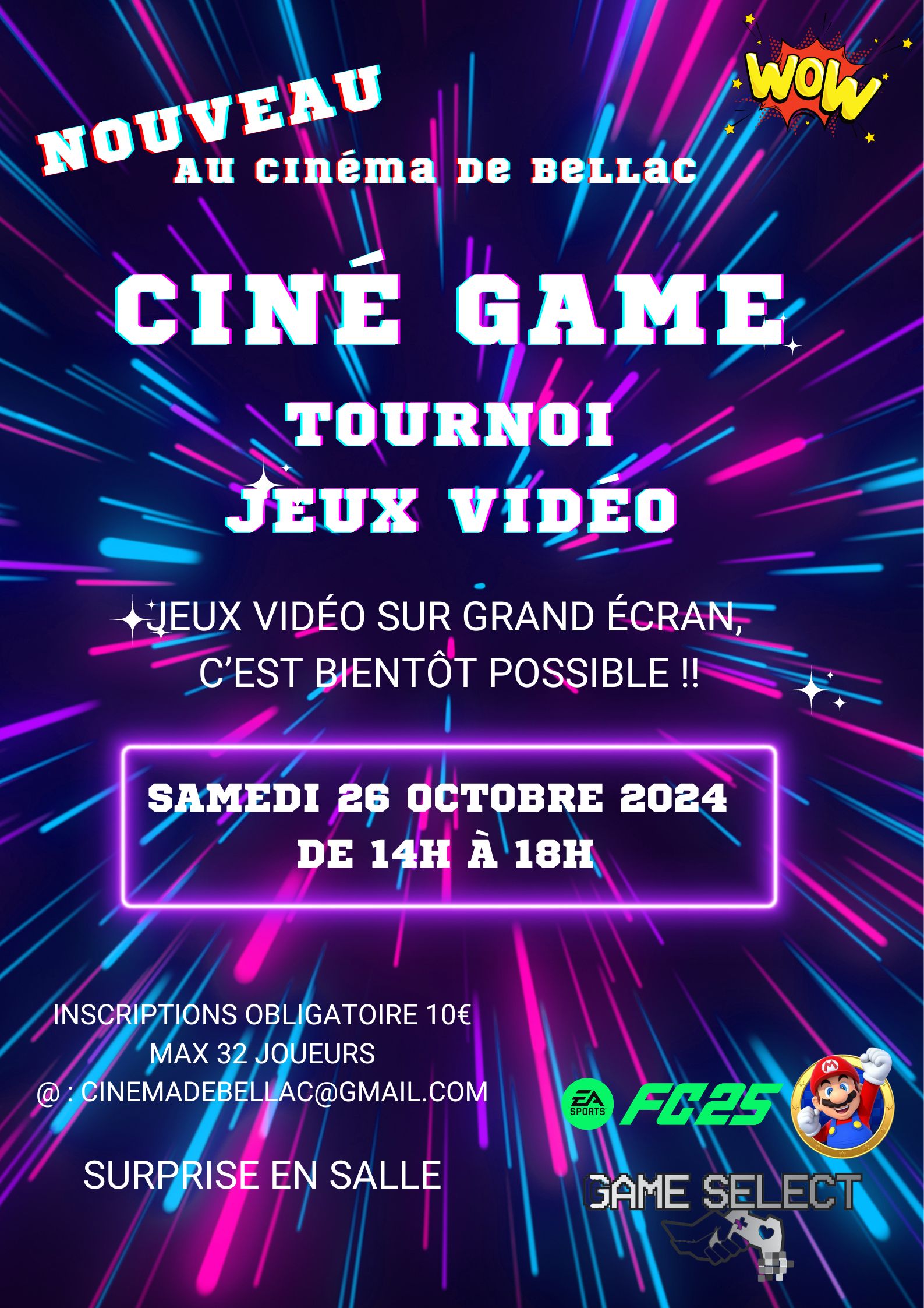 Tournoi jeux vidéo sur grand écran